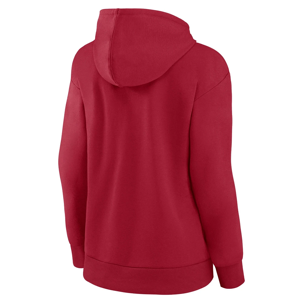 Women's Fanatics Red Tampa Bay Buccaneers Team Logo Victory Script Pullover Hoodie