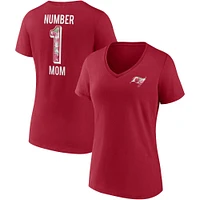 Women's Fanatics Red Tampa Bay Buccaneers Team Mother's Day V-Neck T-Shirt