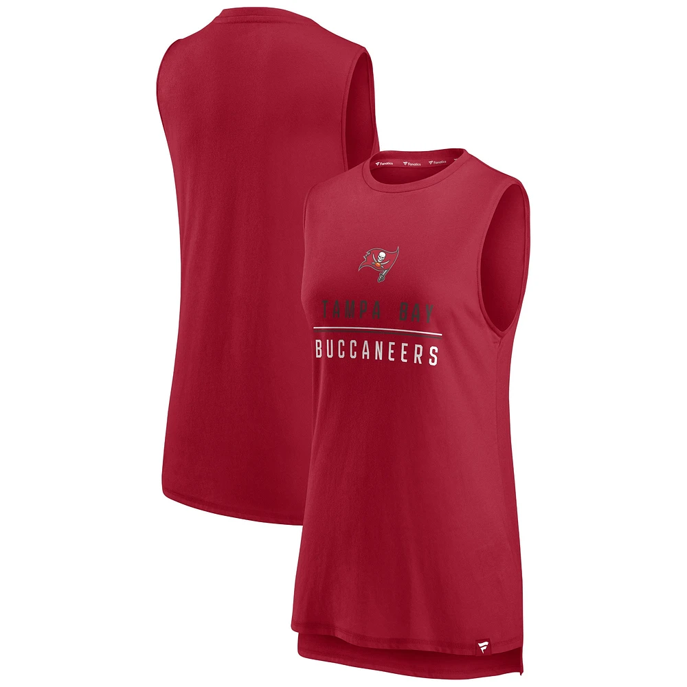 Fanatics pour femmes rouges Tampa Bay Buccaneers True Contender - Débardeur