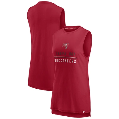 Fanatics pour femmes rouges Tampa Bay Buccaneers True Contender - Débardeur