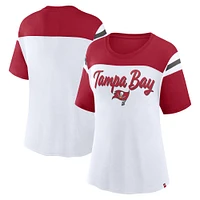 Haut court tendance blanc/rouge pour femmes Fanatics Tampa Bay Buccaneers Cheer Chant