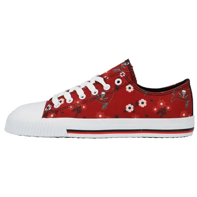 Tampa Bay Buccaneers FOCO Women's Flower Canvas Allover Shoes - Red