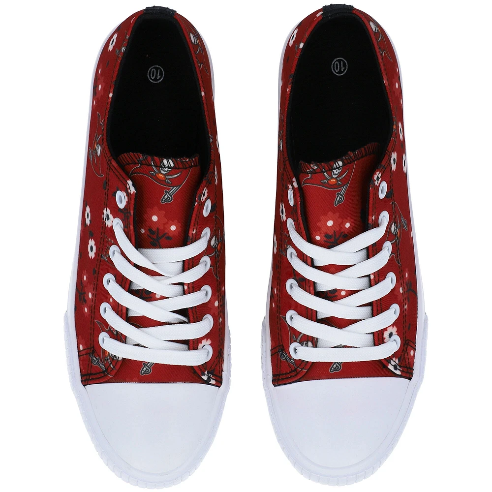 FOCO Red Tampa Bay Buccaneers Flower Canvas Allover Chaussures pour femmes