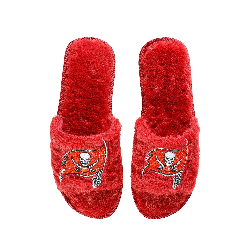 Chaussons Fuzzy FOCO Tampa Bay Buccaneers rouges pour femmes