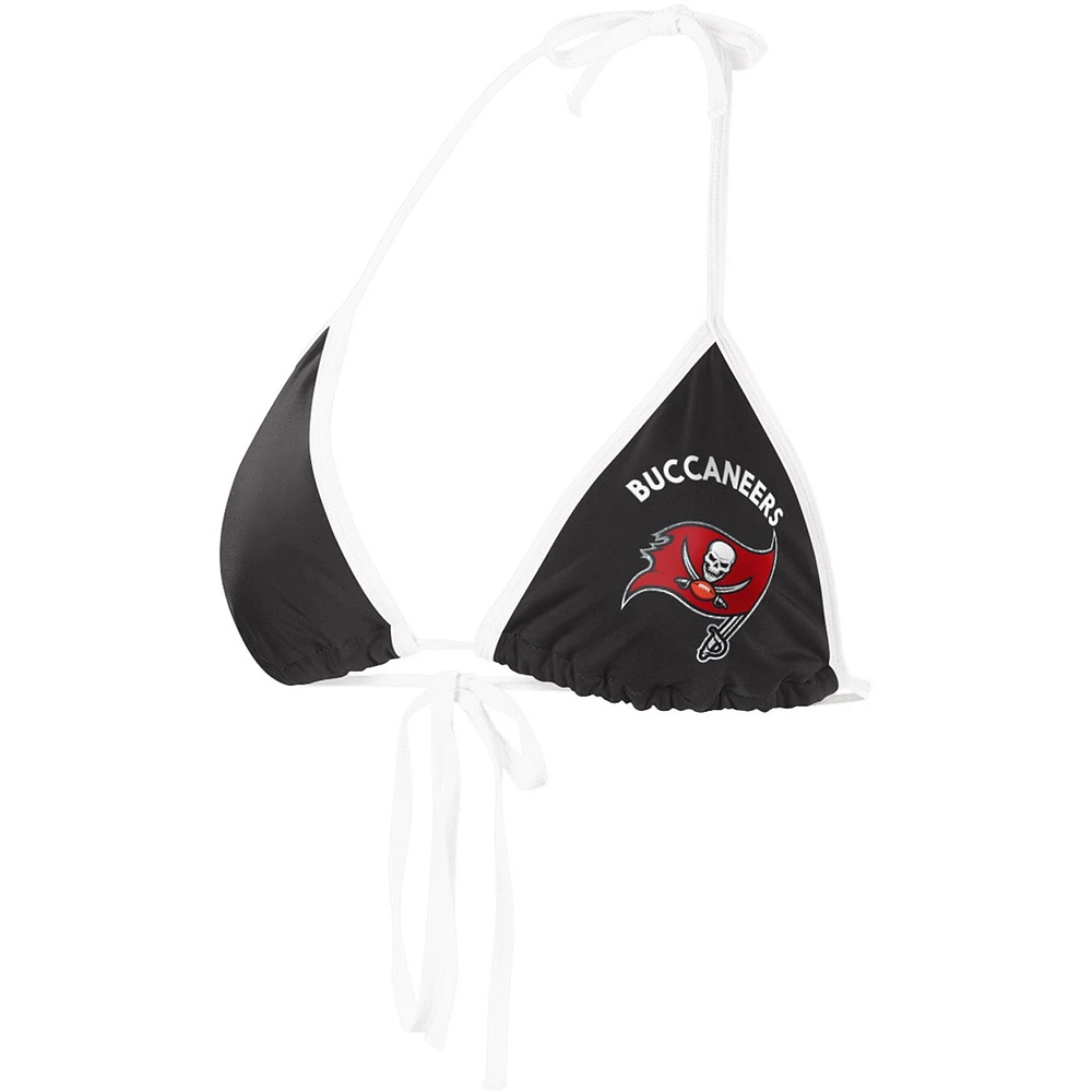 Maillot de bain pour femme G-III 4Her by Carl Banks Noir Tampa Bay Buccaneers Logo Perfect Match - Haut bikini