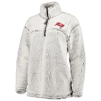 Women's G-III 4Her by Carl Banks Gray Tampa Bay Buccaneers Sherpa Quarter-Zip Pullover Jacket