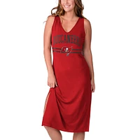 Robe longue rouge à encolure en V d'entraînement des Tampa Bay Buccaneers G-III 4Her by Carl Banks pour femme