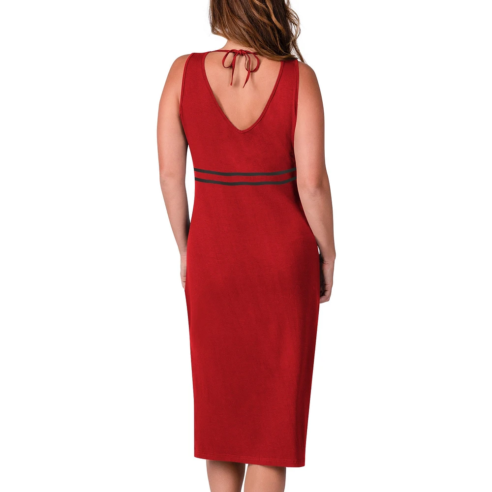 Robe longue rouge à encolure en V d'entraînement des Tampa Bay Buccaneers G-III 4Her by Carl Banks pour femme