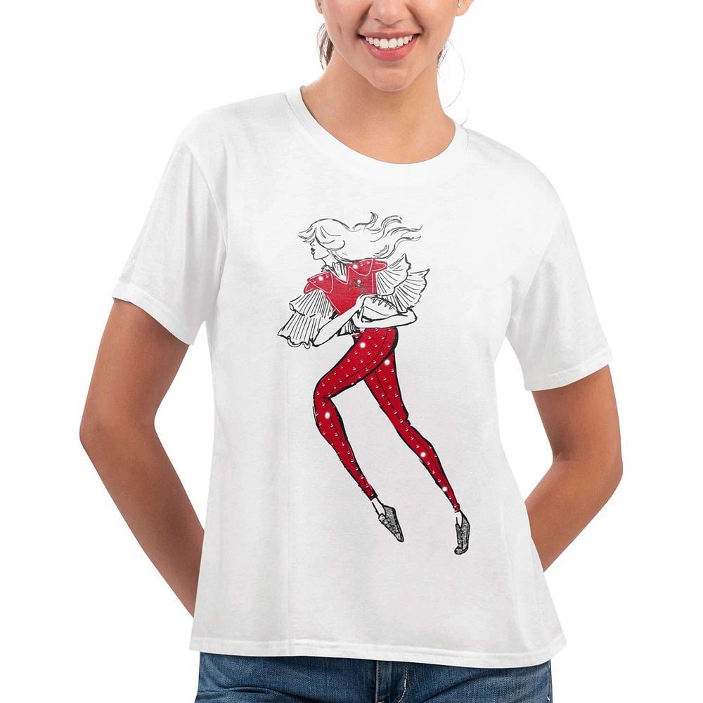 T-shirt blanc G-III 4Her par Carl Banks pour femmes des Buccaneers de Tampa Bay Play The Ball