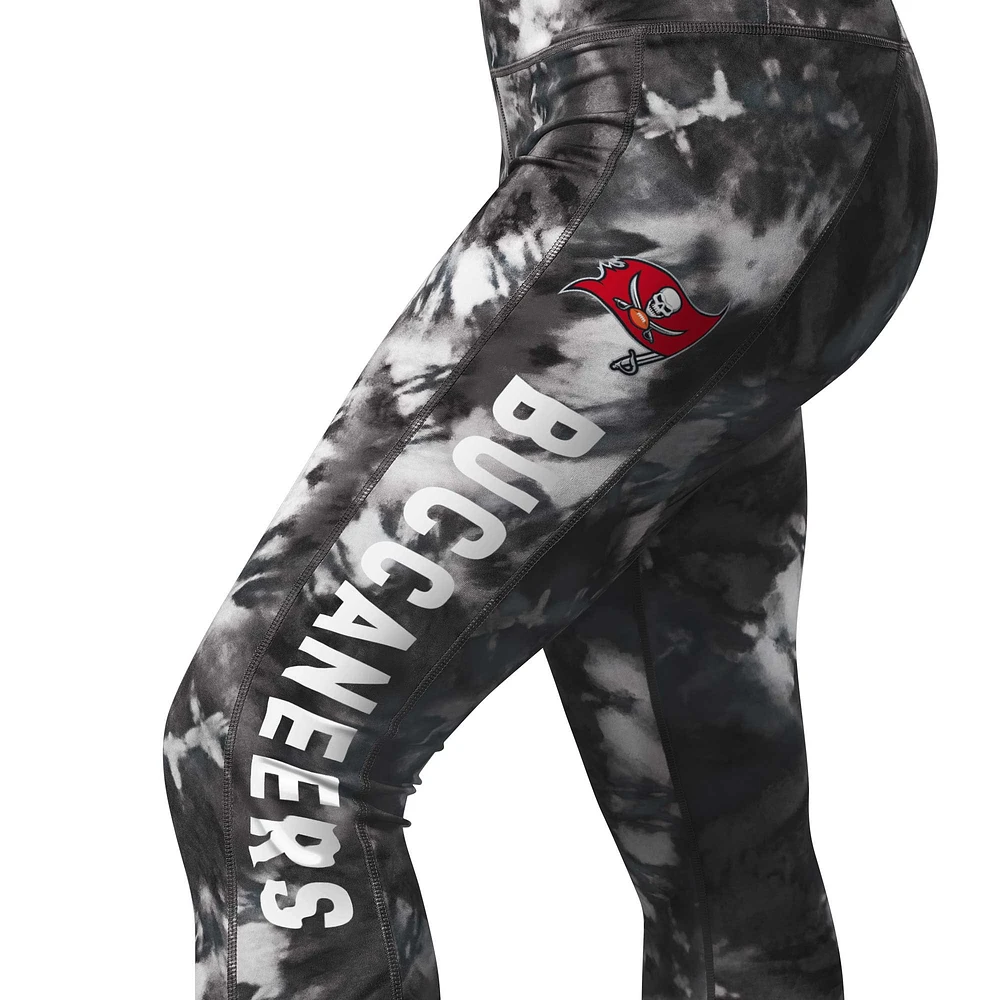 MSX by Michael Strahan Noir Tampa Bay Buccaneers Aubrey Tie-Dye Legging pour femme