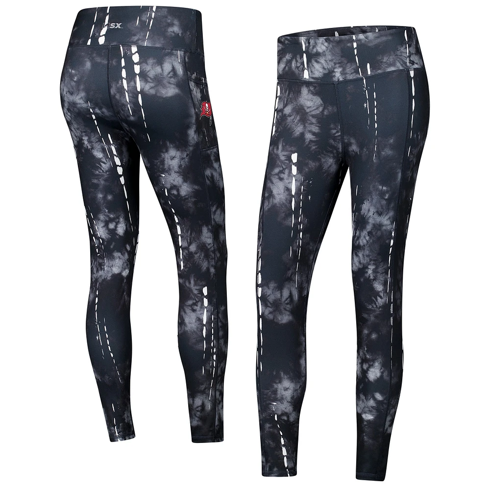 Legging teint par nœuds Serena MSX by Michael Strahan pour femmes, noir, Tampa Bay Buccaneers