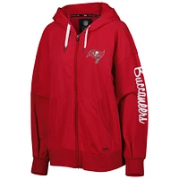 Women's MSX by Michael Strahan  Red Tampa Bay Buccaneers Emerson Lightweight Full-Zip Hoodie