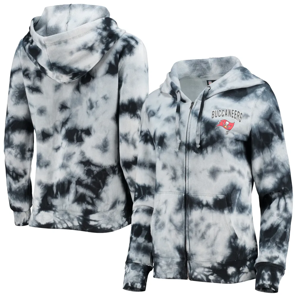 New Orleans Saints New Era Women's Tie Dye Fleece Full-Zip Hoodie - Black