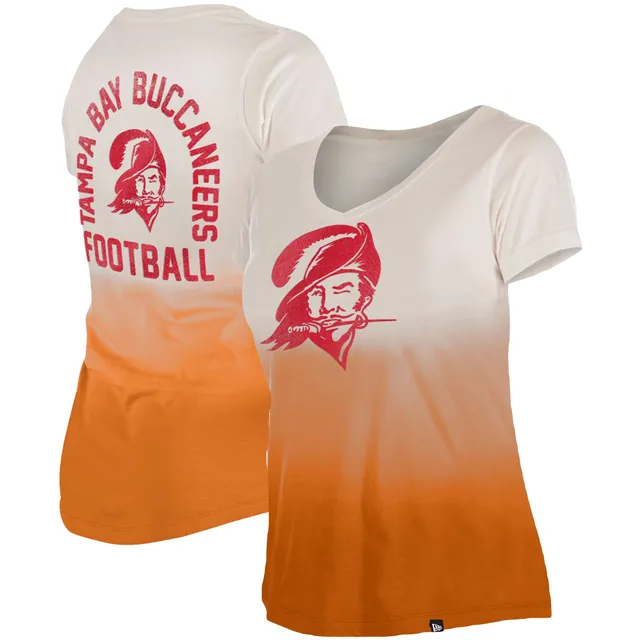 Lids Tampa Bay Buccaneers New Era Women's Dip Dye V-Neck T-Shirt