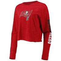 Women's New Era Red Tampa Bay Buccaneers Crop Long Sleeve T-Shirt