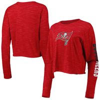 Women's New Era Red Tampa Bay Buccaneers Crop Long Sleeve T-Shirt