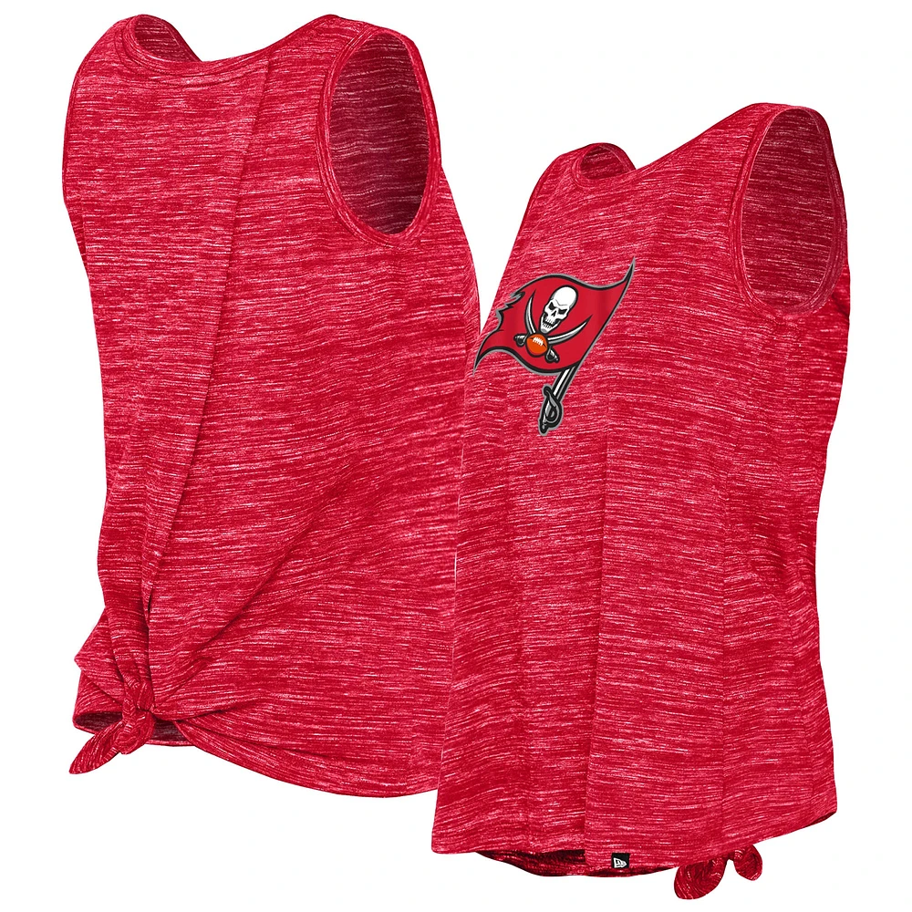 Women's New Era Red Tampa Bay Buccaneers Space Dye Tie-Back Tank Top