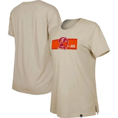 Women's New Era  Tan Tampa Bay Buccaneers Third Down Historic T-Shirt