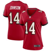 Maillot de joueur retraité Nike Brad Johnson des Tampa Bay Buccaneers Game pour femme, rouge