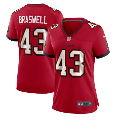 Maillot de match Nike Chris Braswell rouge des Buccaneers Tampa Bay pour femme