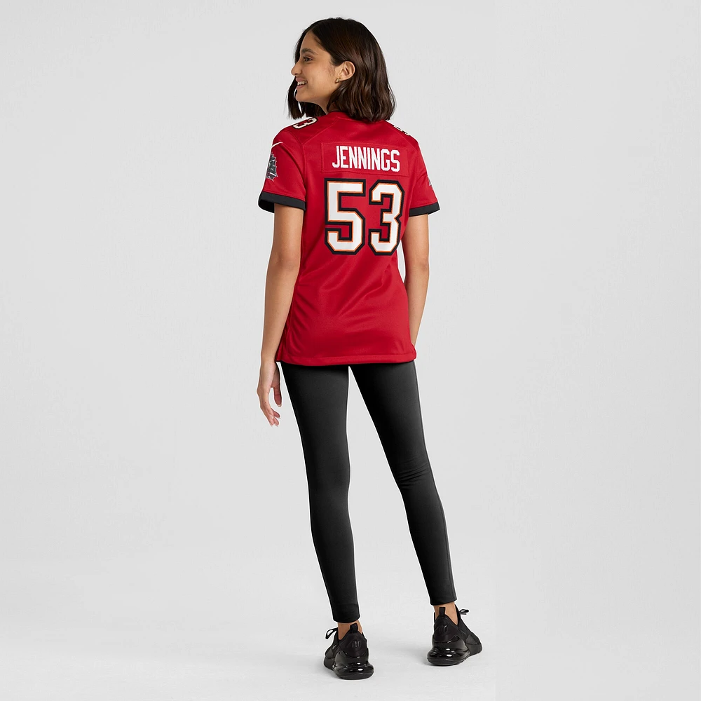 Maillot Nike Deion Jennings rouge pour femme des Tampa Bay Buccaneers