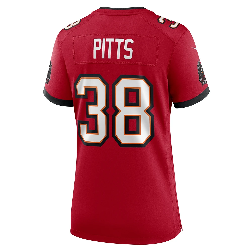 Maillot de match Nike Derrek Pitts Tampa Bay Buccaneers pour femme, rouge