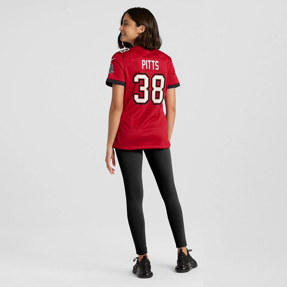 Women's Nike Derrek Pitts  Red Tampa Bay Buccaneers Game Jersey