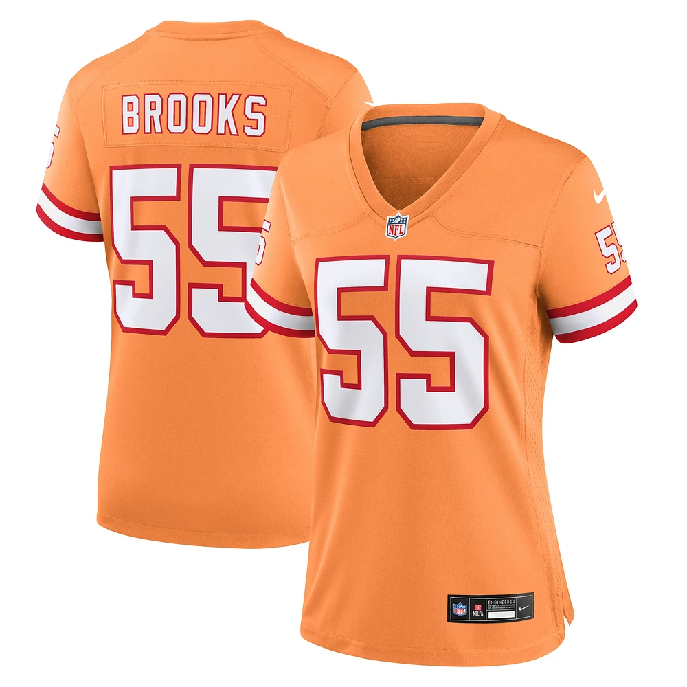 Maillot de match retour des Buccaneers Tampa Bay Nike Derrick Brooks orange pour femme