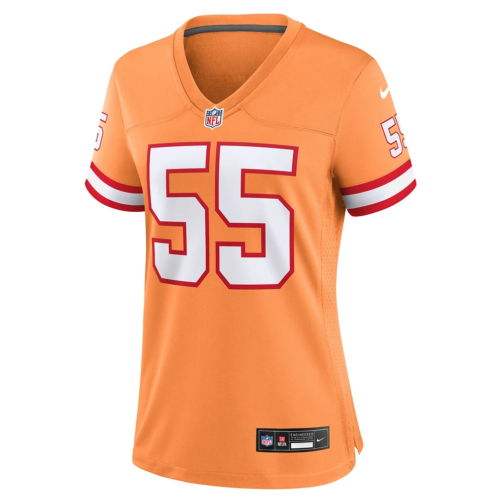 Maillot de match retour des Buccaneers Tampa Bay Nike Derrick Brooks orange pour femme