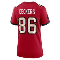 Maillot de match Nike Evan Deckers rouge des Buccaneers Tampa Bay pour femme