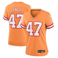 Maillot de match retour des Buccaneers Tampa Bay Nike John Lynch orange pour femme