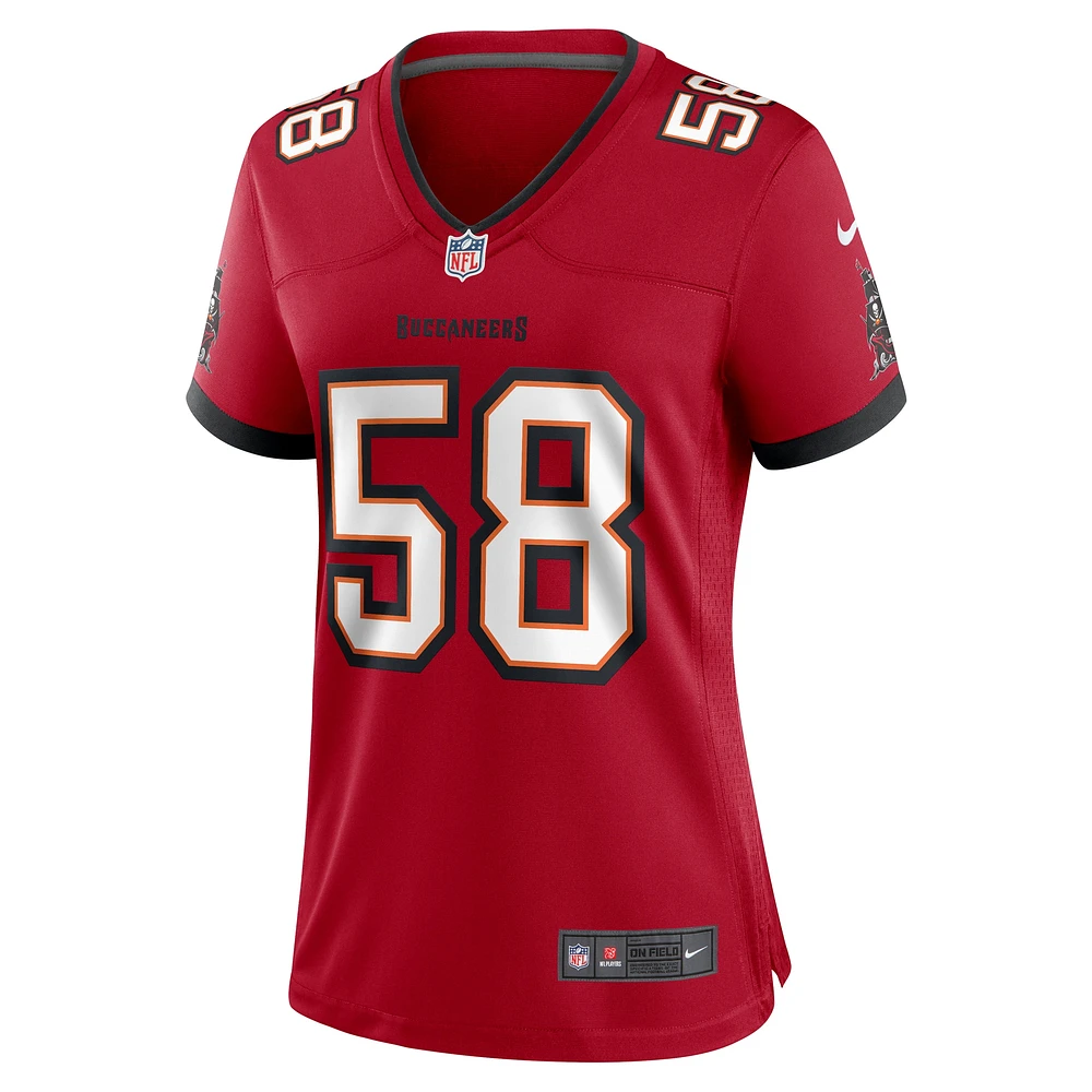 Maillot de match Nike Markees Watts pour femme, rouge, Tampa Bay Buccaneers