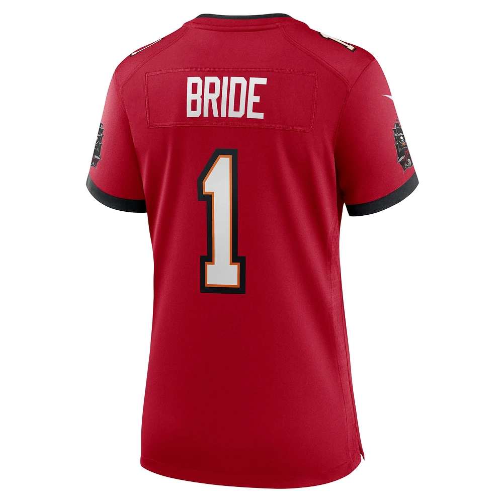 Maillot de match Nike numéro 1 Bride pour femme, rouge, Tampa Bay Buccaneers