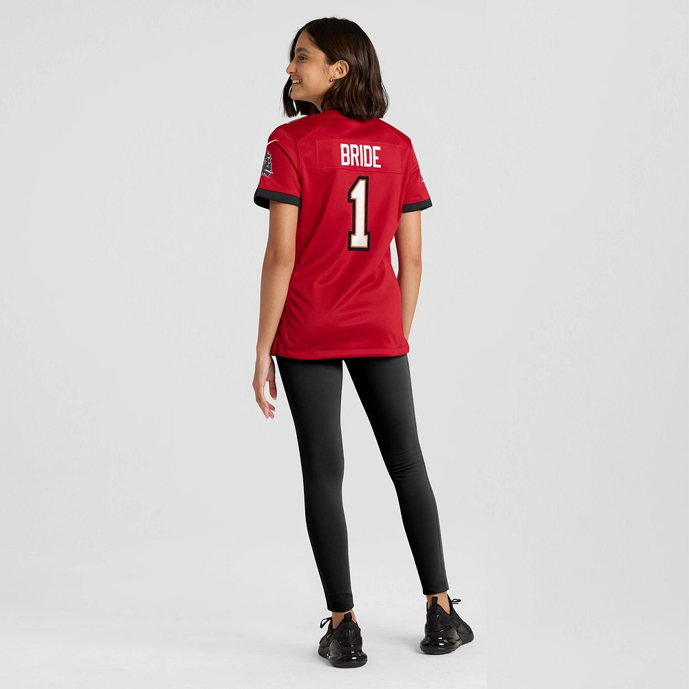 Maillot de match Nike numéro 1 Bride pour femme, rouge, Tampa Bay Buccaneers