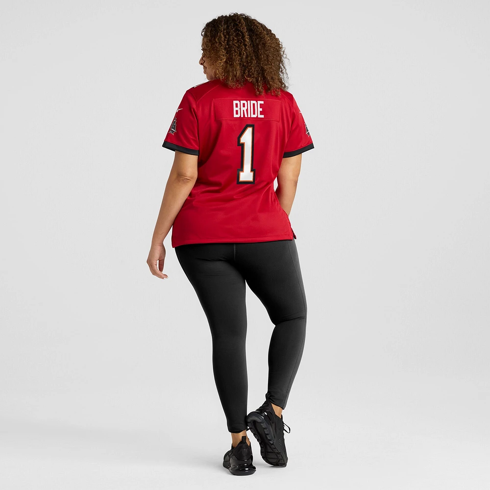 Maillot de match Nike numéro 1 Bride pour femme, rouge, Tampa Bay Buccaneers