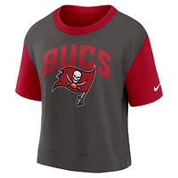 T-shirt Nike Tampa Bay Buccaneers High Hip Fashion rouge/étain pour femme