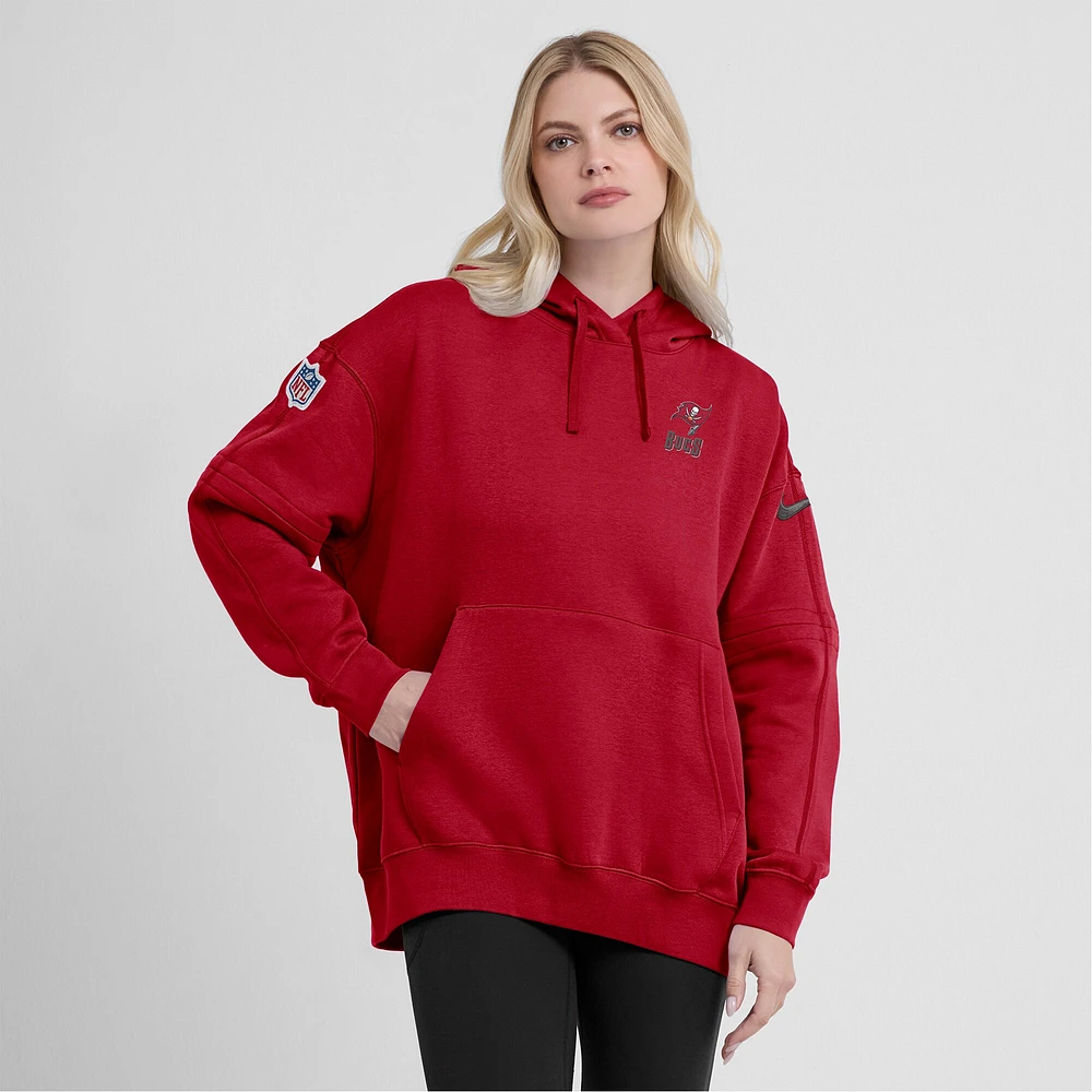 Women's Nike Red Tampa Bay Buccaneers 2023 Sideline Club Fleece Pullover Hoodie