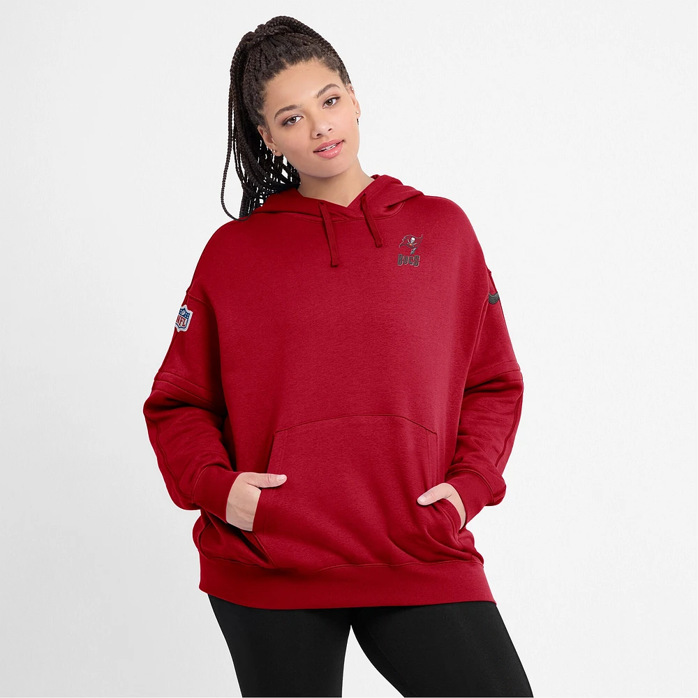 Women's Nike Red Tampa Bay Buccaneers 2023 Sideline Club Fleece Pullover Hoodie