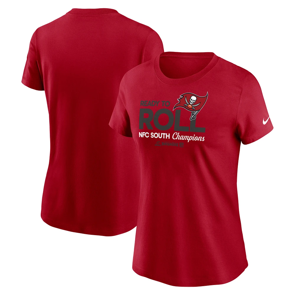 T-shirt Nike rouge Tampa Bay Buccaneers pour femme 2024 NFC South Division Champions Locker Room Trophy Collection