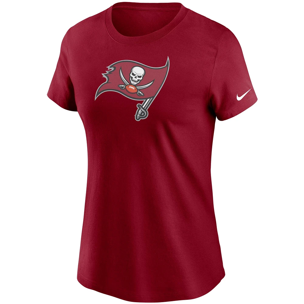 T-shirt essentiel avec logo Nike rouge des Buccaneers de Tampa Bay pour femmes