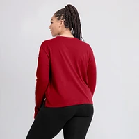 Women's Nike Red Tampa Bay Buccaneers Modest Crop Performance Long Sleeve T-Shirt