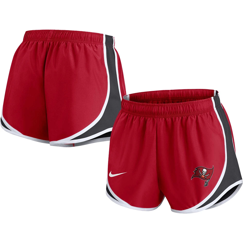 Short Nike Tampa Bay Buccaneers Performance Tempo pour femme, rouge