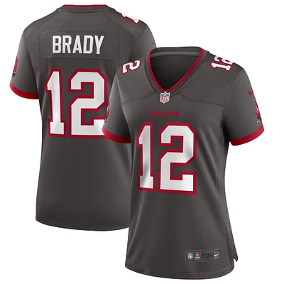 Maillot de match alternatif des Buccaneers Tampa Bay Nike Tom Brady en étain pour femme