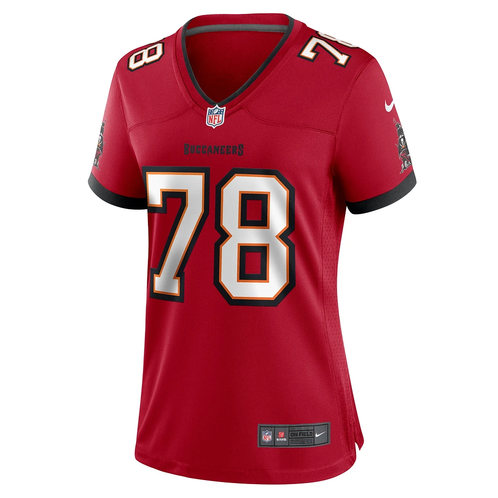 Maillot de match Nike Tristan Wirfs rouge des Tampa Bay Buccaneers pour femme