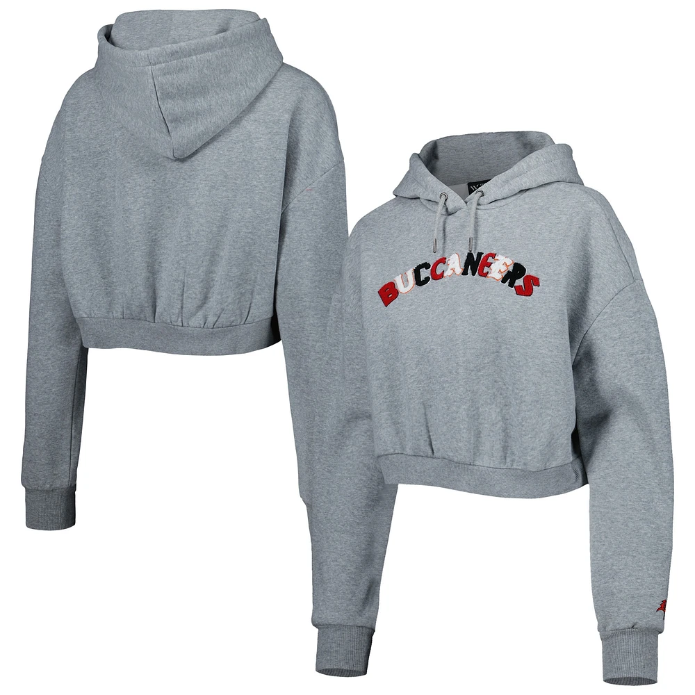 The Wild Collective Women's The Wild Collective Gray Tampa Bay Buccaneers  Cropped Pullover Hoodie