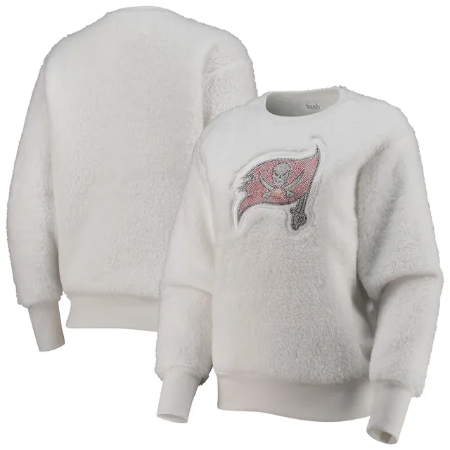 Women's Touch White Atlanta Falcons Milestone Tracker Pullover Sweatshirt