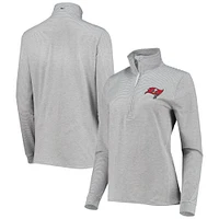 Veste à demi-fermeture éclair pour femme Vineyard Vines gris chiné Tampa Bay Buccaneers Sankaty Shep