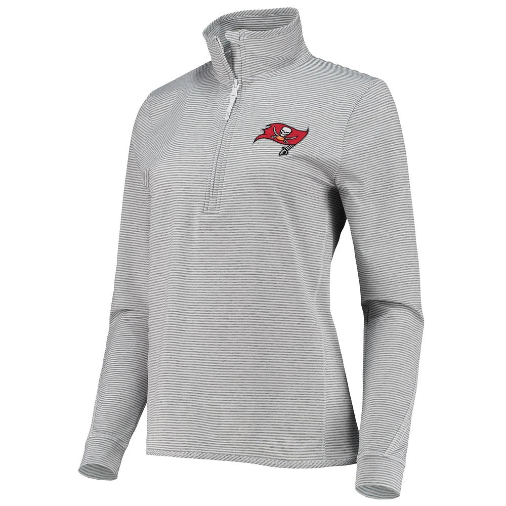 Women's Vineyard Vines Heather Gray Tampa Bay Buccaneers Sankaty Shep Half-Zip Pullover Top