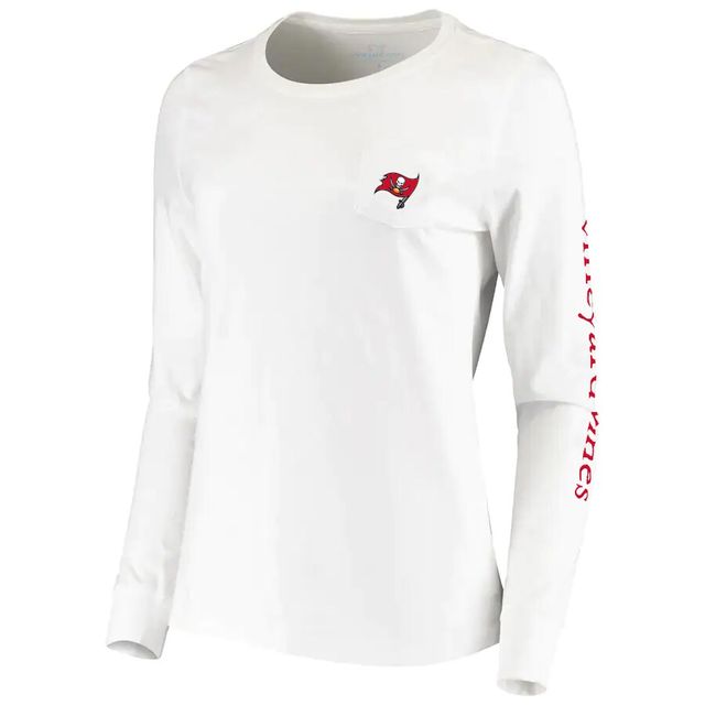 T-shirt blanc à manches longues avec casque Vineyard Vines des Buccaneers de Tampa Bay pour femmes