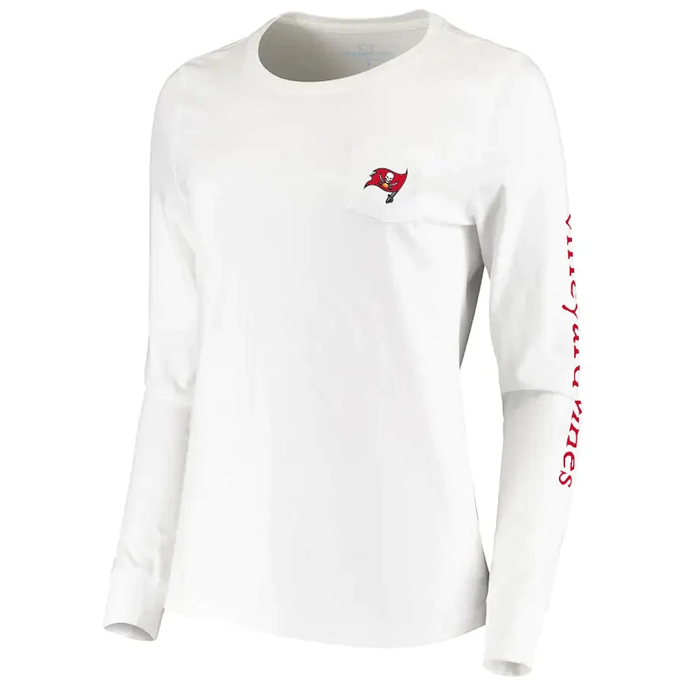 Women's Vineyard Vines White Tampa Bay Buccaneers Helmet Long Sleeve T-Shirt